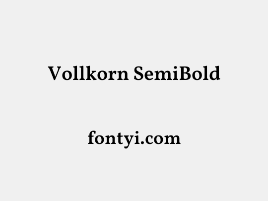 Vollkorn SemiBold