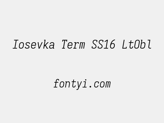 Iosevka Term SS16 LtObl