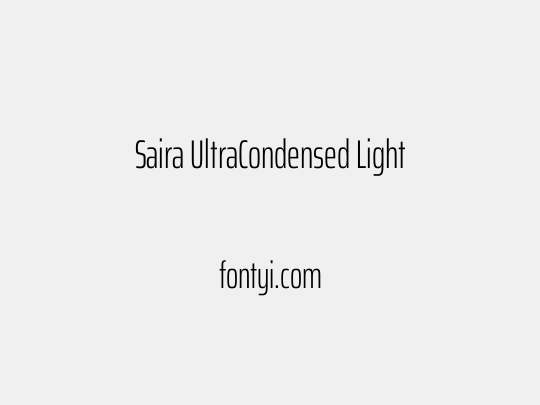 Saira UltraCondensed Light