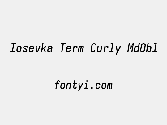 Iosevka Term Curly MdObl