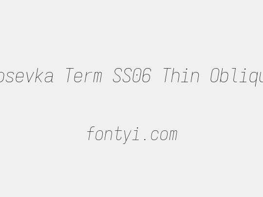 Iosevka Term SS06 Thin Oblique