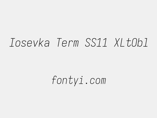 Iosevka Term SS11 XLtObl
