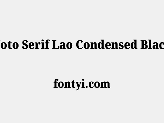 Noto Serif Lao Condensed Black
