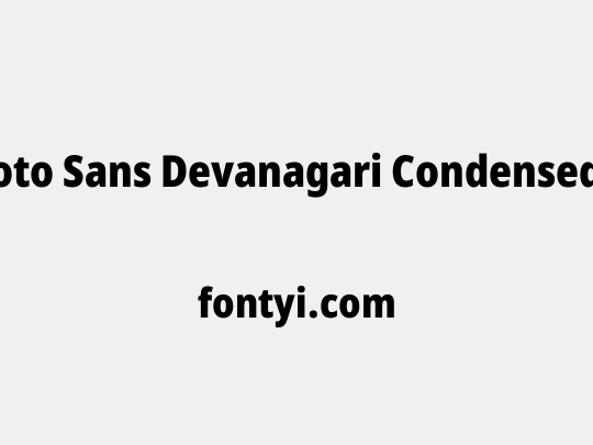 Noto Sans Devanagari Condensed Black
