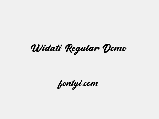 Widati Regular Demo