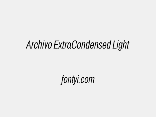 Archivo ExtraCondensed Light