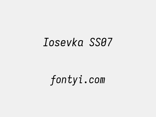 Iosevka SS07