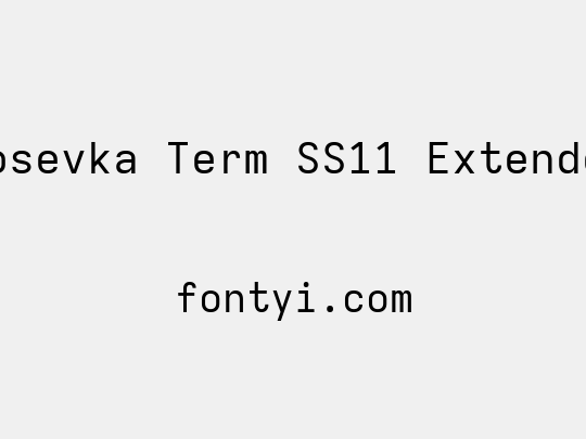 Iosevka Term SS11 Extended