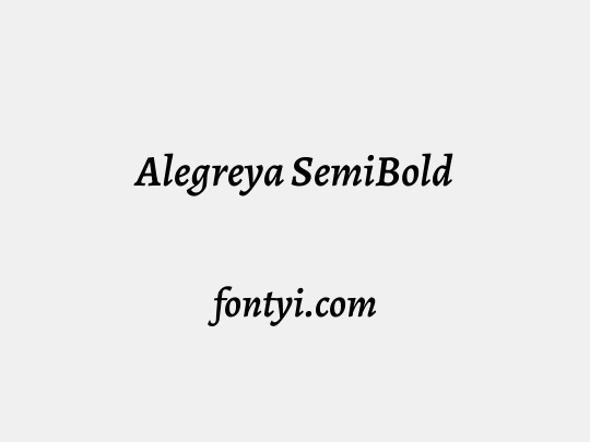 Alegreya SemiBold