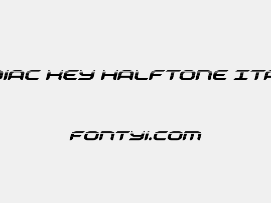 Zodiac Key Halftone Italic