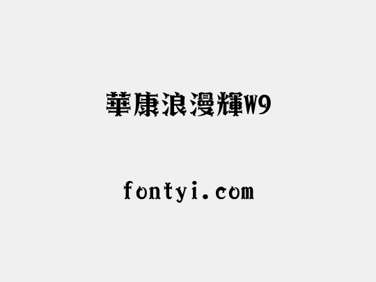 華康浪漫輝W9