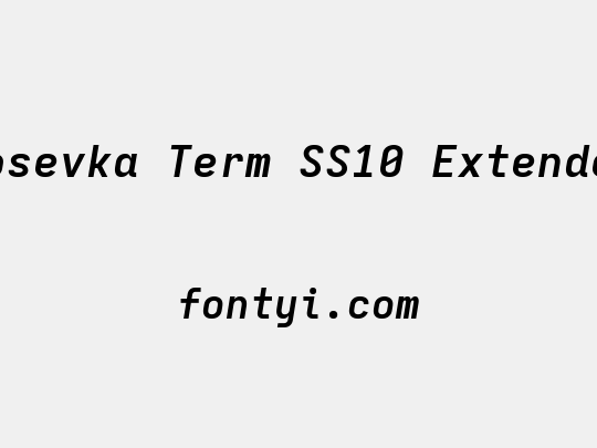 Iosevka Term SS10 Extended