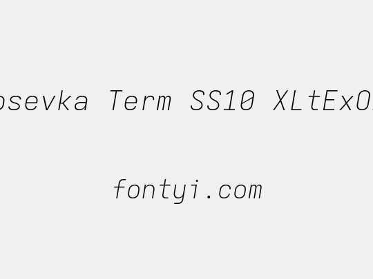 Iosevka Term SS10 XLtExObl