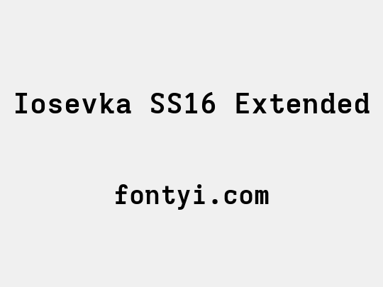 Iosevka SS16 Extended