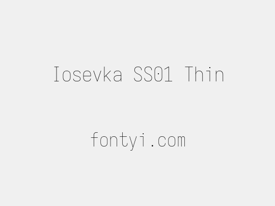 Iosevka SS01 Thin