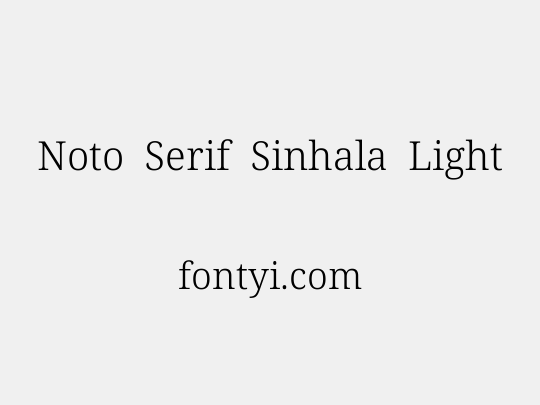 Noto Serif Sinhala Light