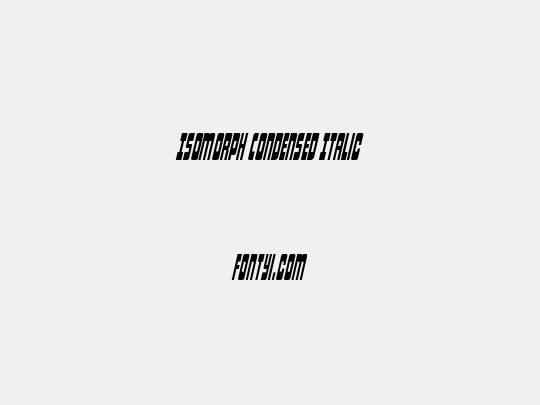 Isomorph Condensed Italic
