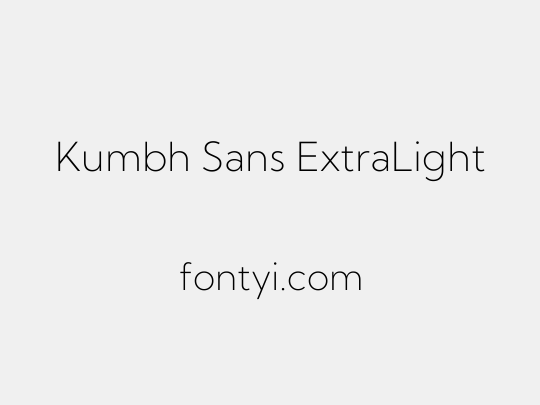 Kumbh Sans ExtraLight