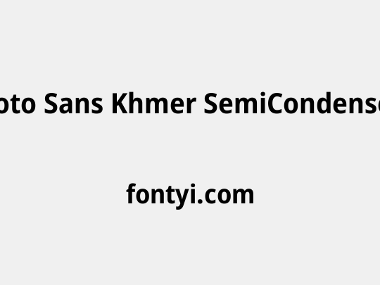 Noto Sans Khmer SemiCondensed
