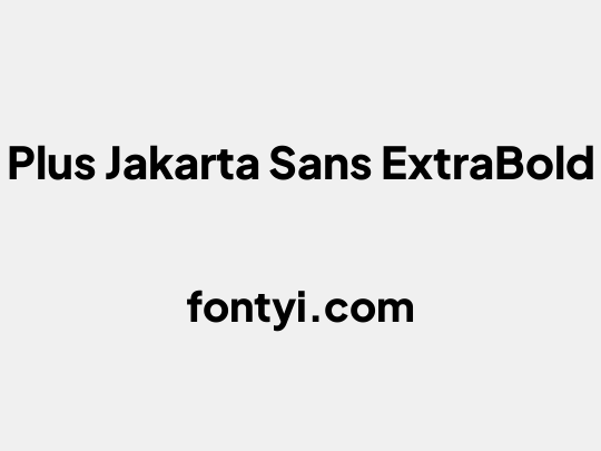 Plus Jakarta Sans ExtraBold