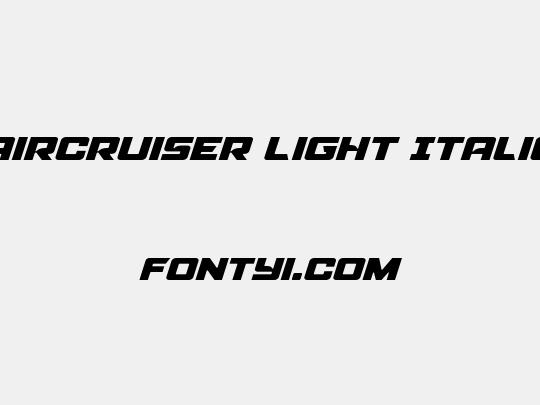 Aircruiser Light Italic