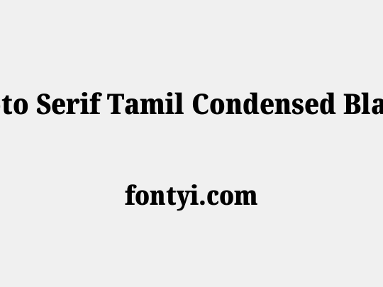 Noto Serif Tamil Condensed Black