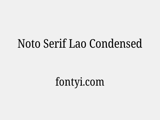 Noto Serif Lao Condensed