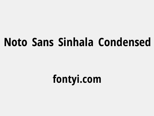 Noto Sans Sinhala Condensed