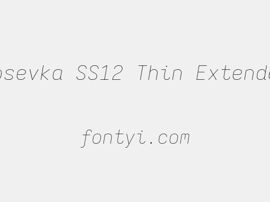 Iosevka SS12 Thin Extended