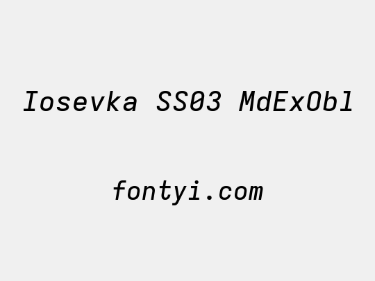 Iosevka SS03 MdExObl