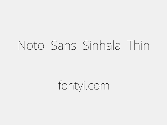 Noto Sans Sinhala Thin
