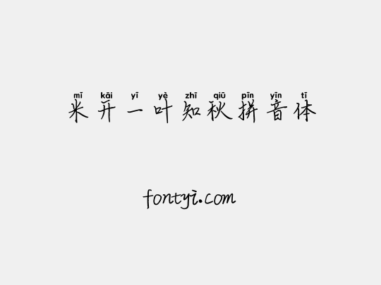 米开一叶知秋拼音体