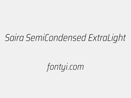 Saira SemiCondensed ExtraLight