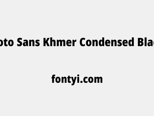 Noto Sans Khmer Condensed Black