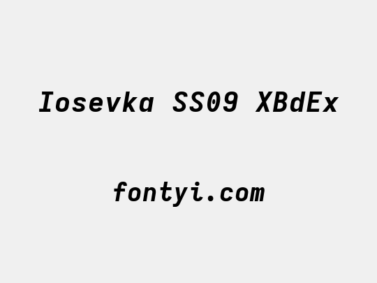 Iosevka SS09 XBdEx