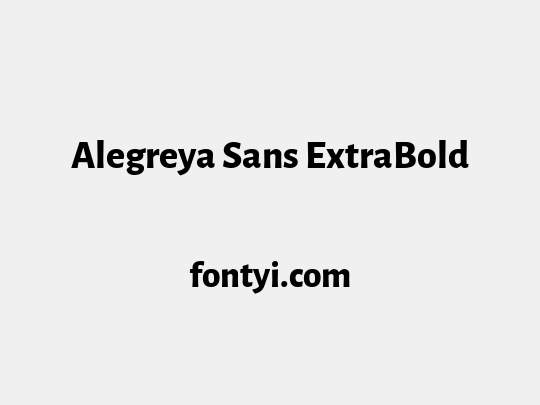 Alegreya Sans ExtraBold