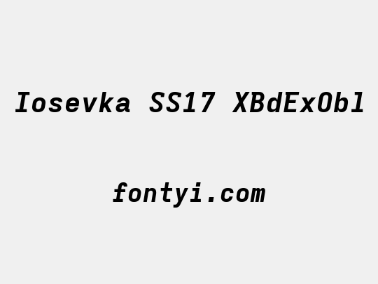 Iosevka SS17 XBdExObl