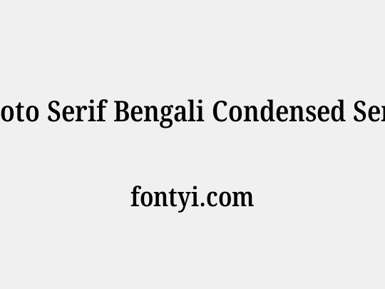 Noto Serif Bengali Condensed SemiBold