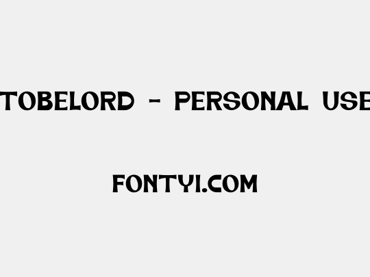 Tobelord - Personal Use