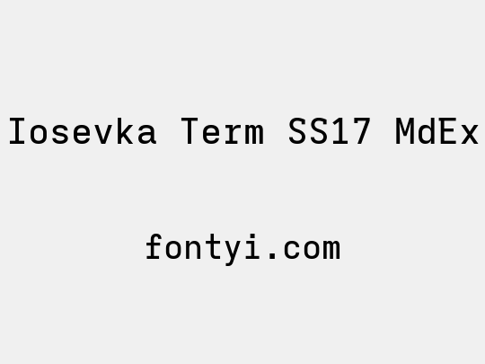Iosevka Term SS17 MdEx