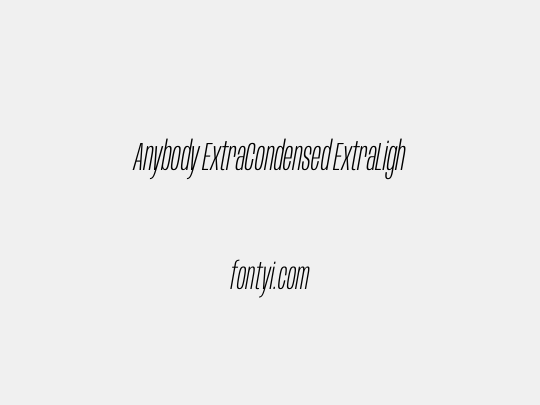 Anybody ExtraCondensed ExtraLight