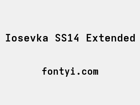 Iosevka SS14 Extended