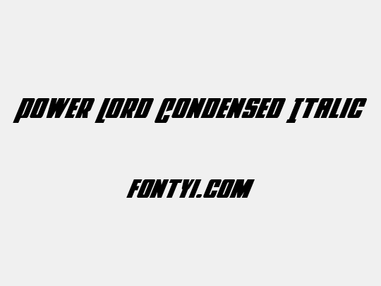 Power Lord Condensed Italic