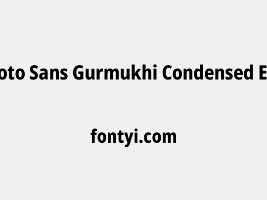 Noto Sans Gurmukhi Condensed ExtraBold