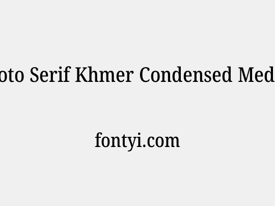 Noto Serif Khmer Condensed Medium
