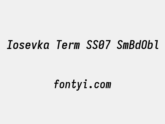 Iosevka Term SS07 SmBdObl