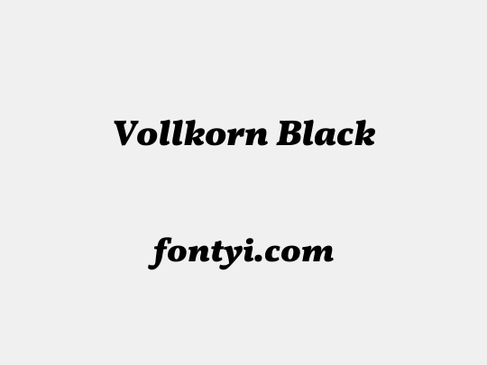 Vollkorn Black