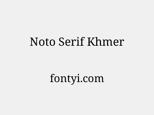 Noto Serif Khmer