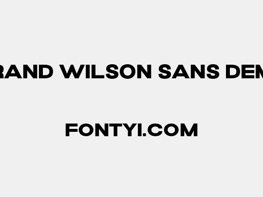Grand Wilson Sans DEMO