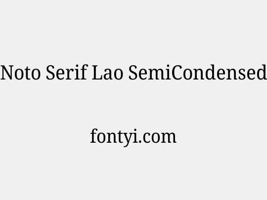 Noto Serif Lao SemiCondensed